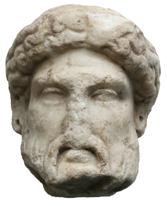 Tête de Bacchus en marbre
