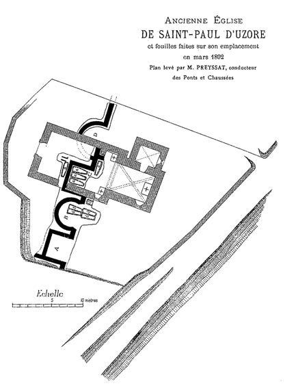 Plan des fouilles sous l'église de Saint-Paul (La Diana)