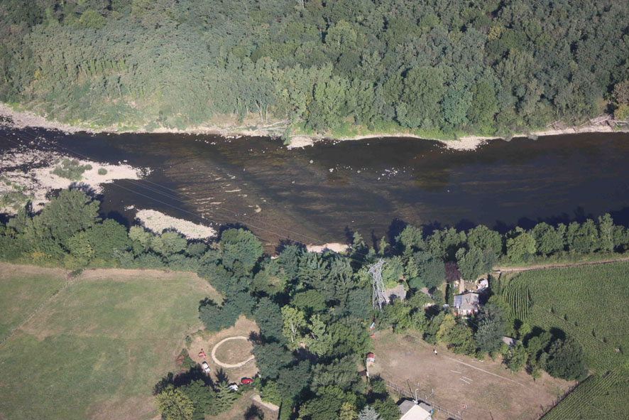 Vue aérienne du gué d'Asnières